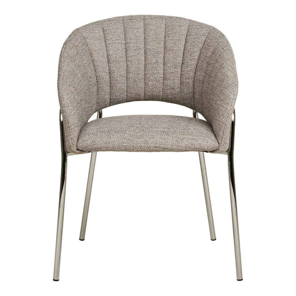 Scaun de dining, gri deschis, picioare cromate, HN1354