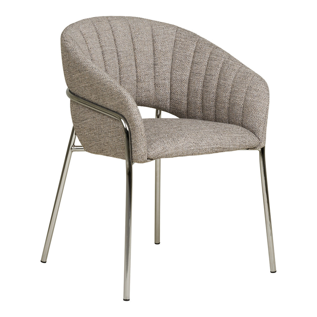 Scaun de dining, gri deschis, picioare cromate, HN1354
