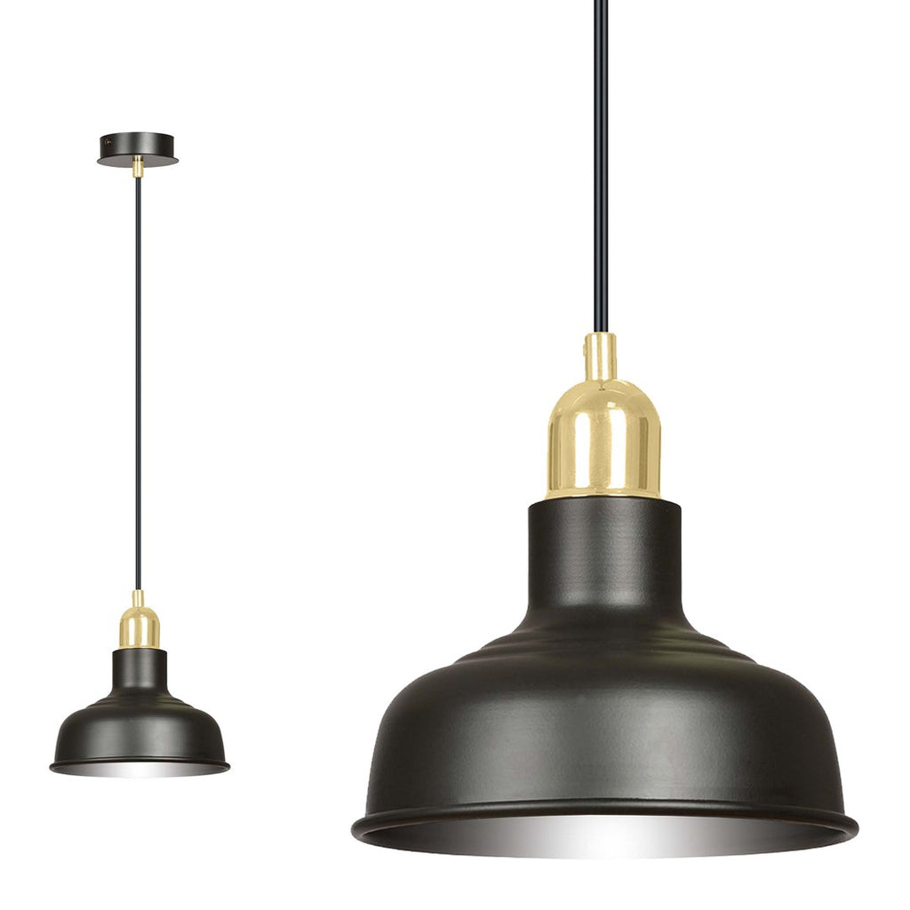Lampa suspendata metalica neagra stil loft Ibor