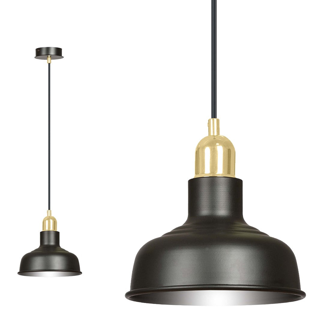 Lampa suspendata metalica neagra stil loft Ibor