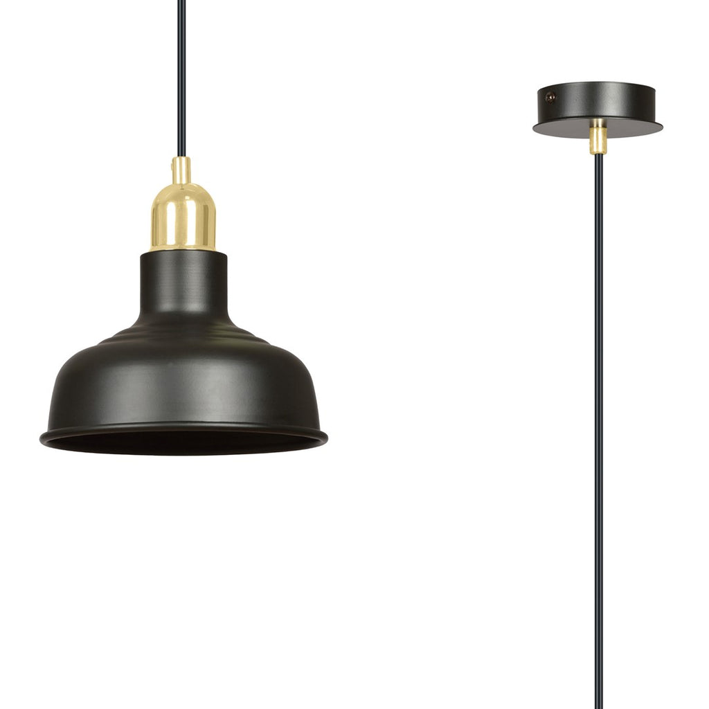 Lampa suspendata metalica neagra stil loft Ibor