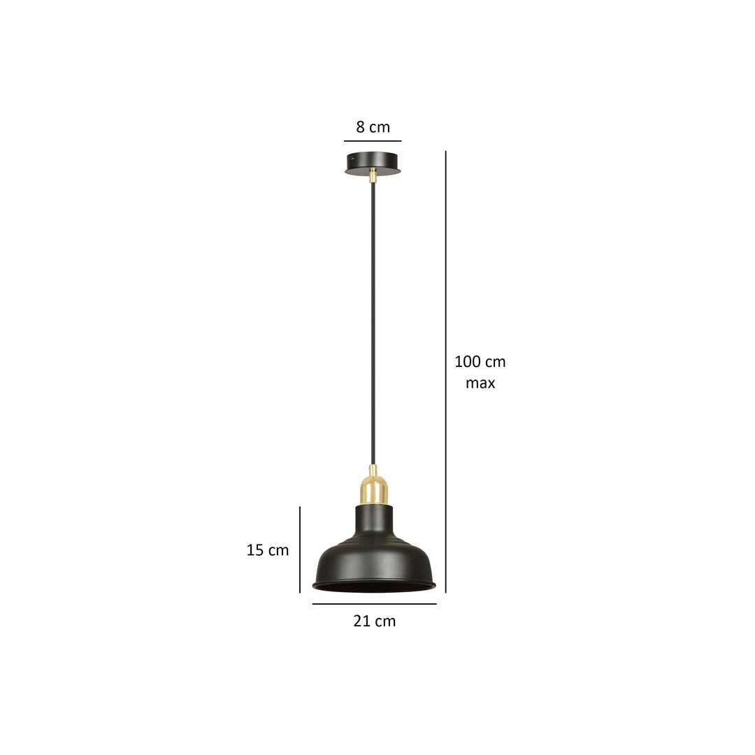 Lampa suspendata metalica neagra stil loft Ibor