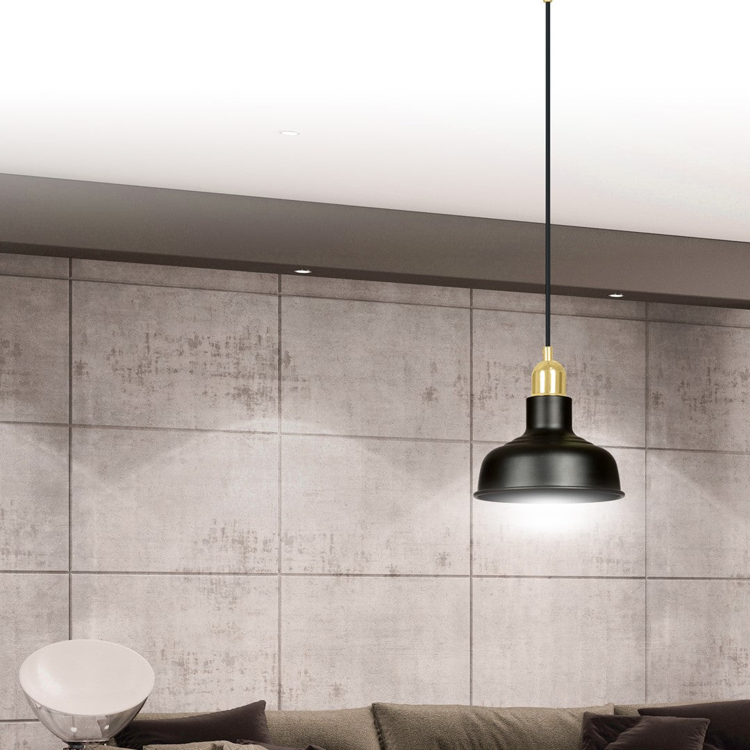 Lampa suspendata metalica neagra stil loft Ibor