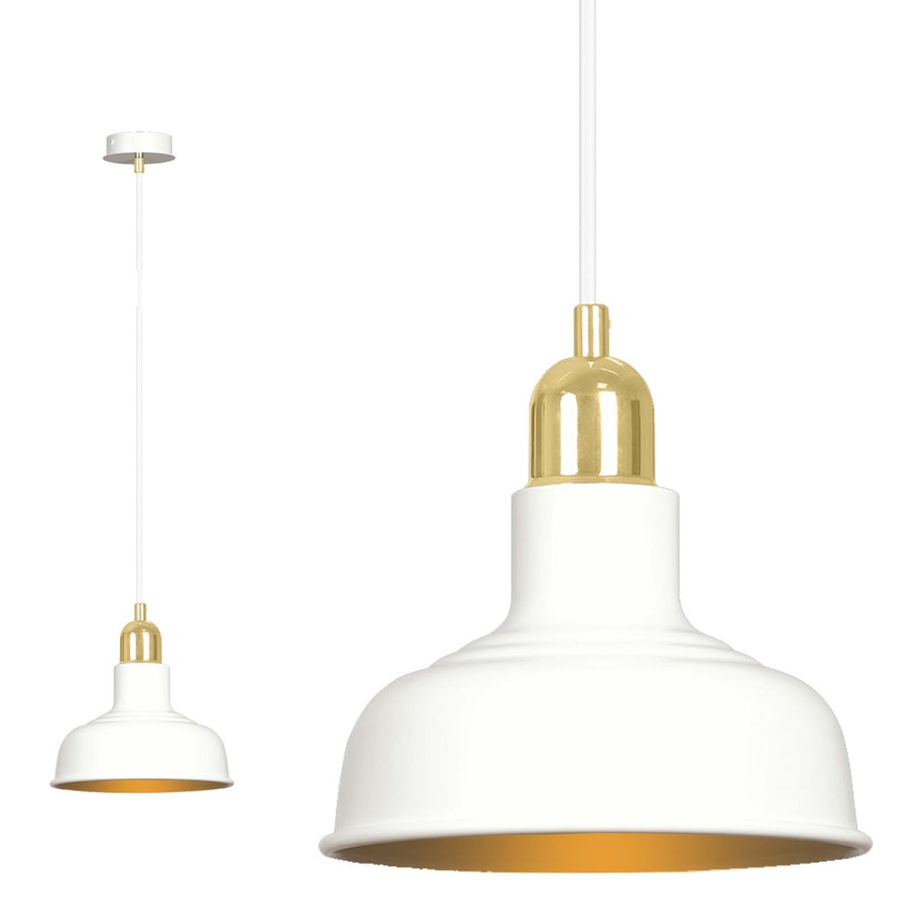 Lampa suspendata metalica alba stil loft Ibor