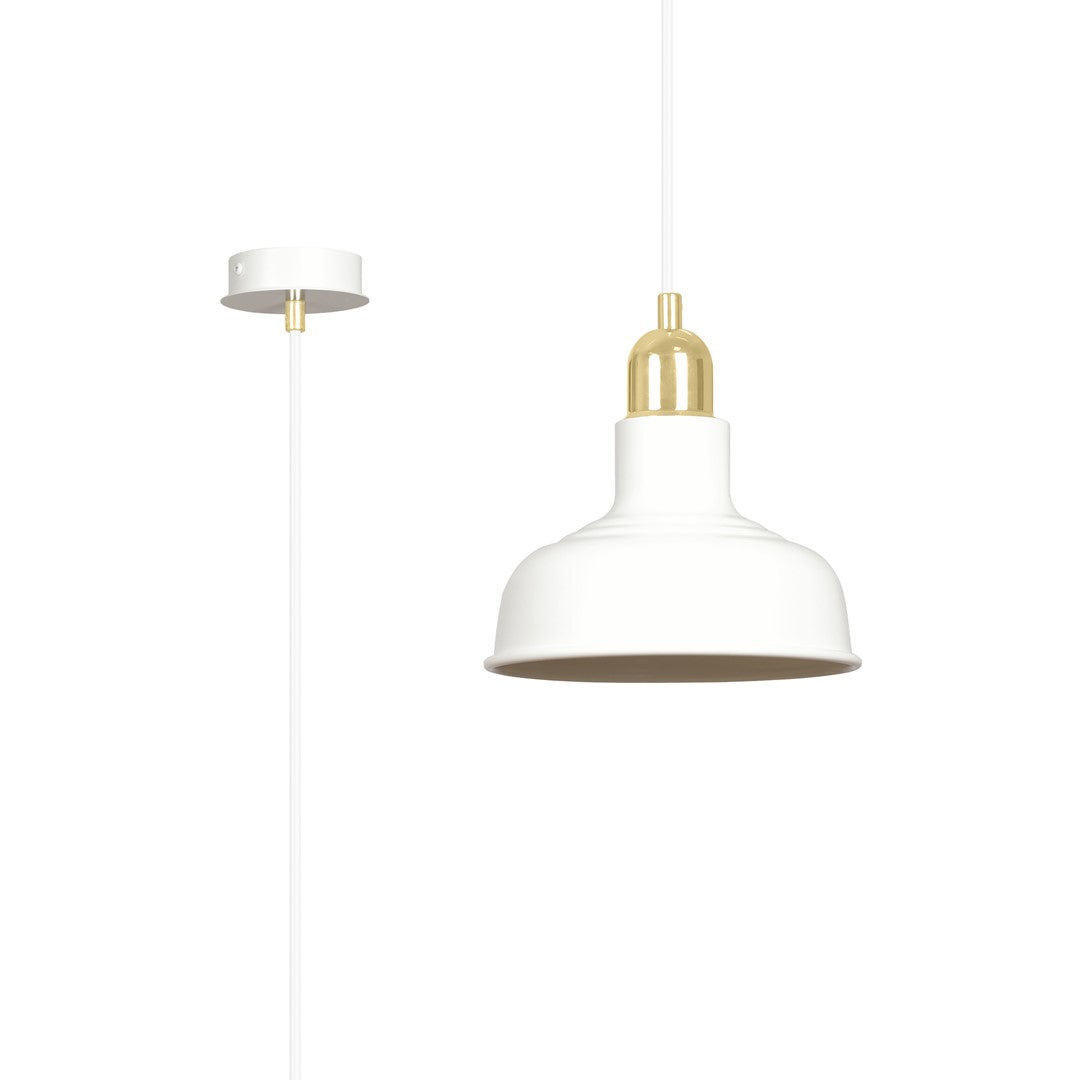 Lampa suspendata metalica alba stil loft Ibor