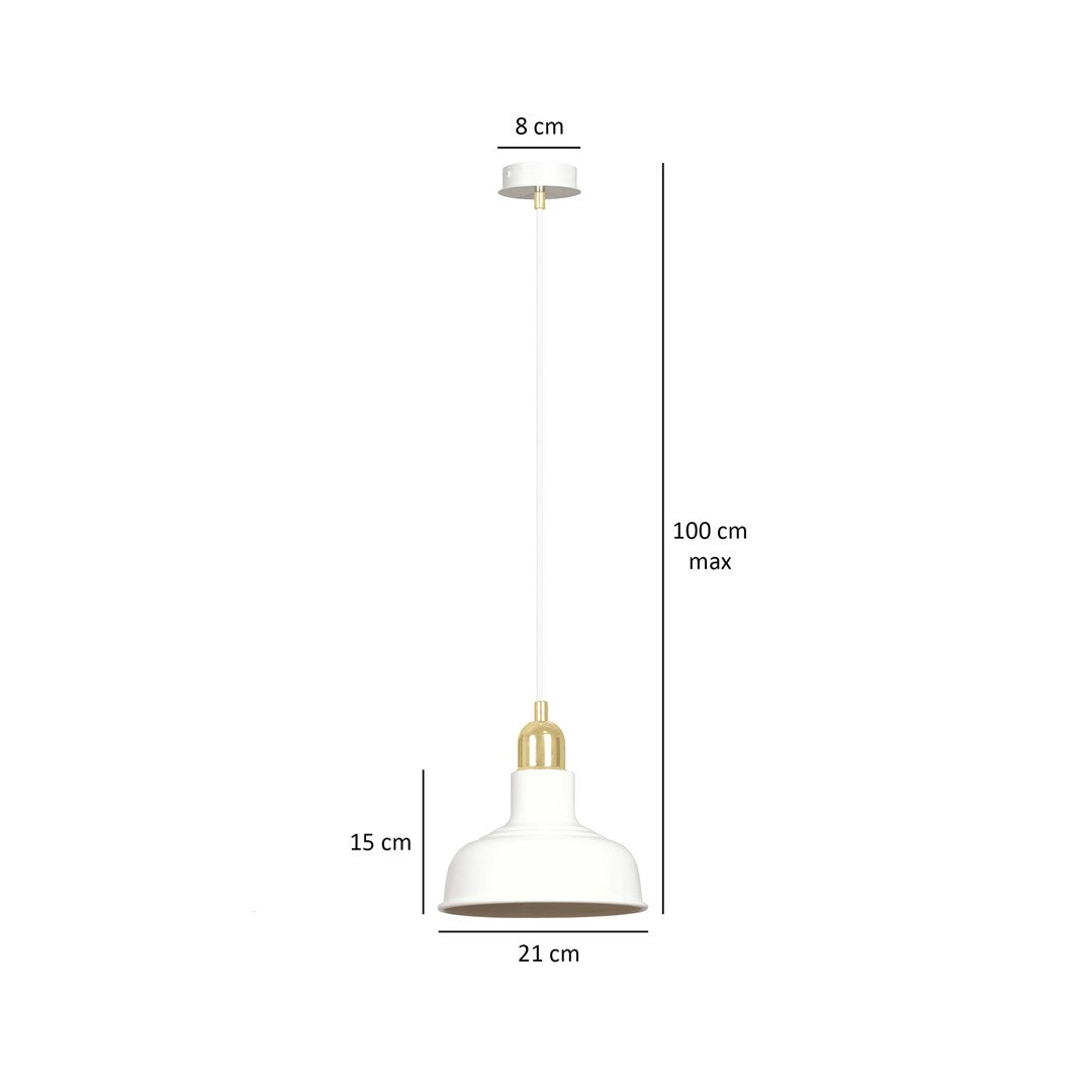 Lampa suspendata metalica alba stil loft Ibor