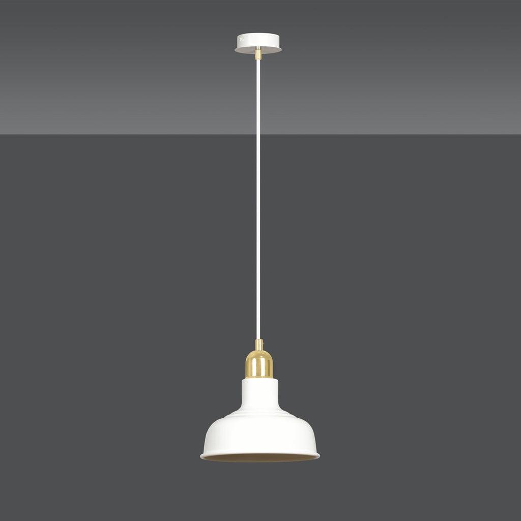 Lampa suspendata metalica alba stil loft Ibor