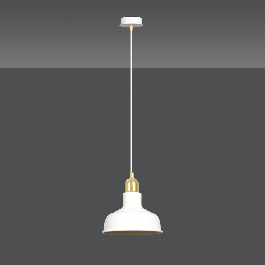 Lampa suspendata metalica alba stil loft Ibor