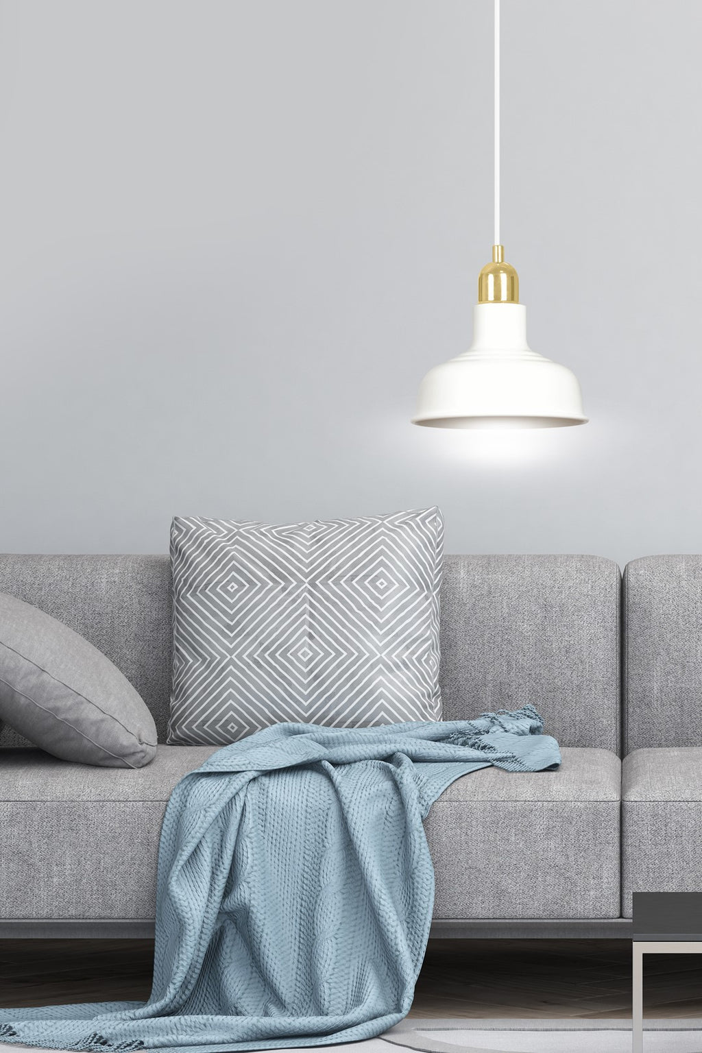 Lampa suspendata metalica alba stil loft Ibor