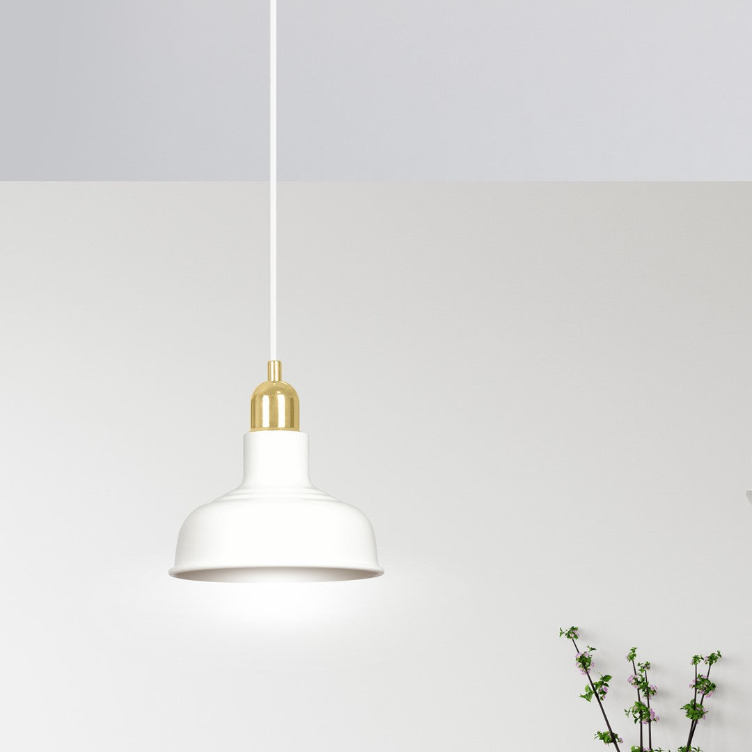 Lampa suspendata metalica alba stil loft Ibor