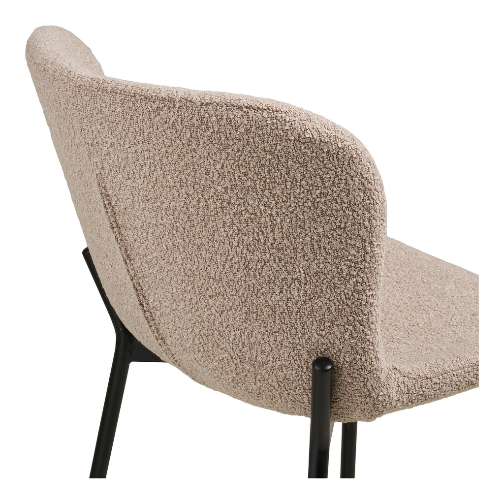 Scaun pentru blat de bucătărie, bouclé, bej, picioare negre, HN1239