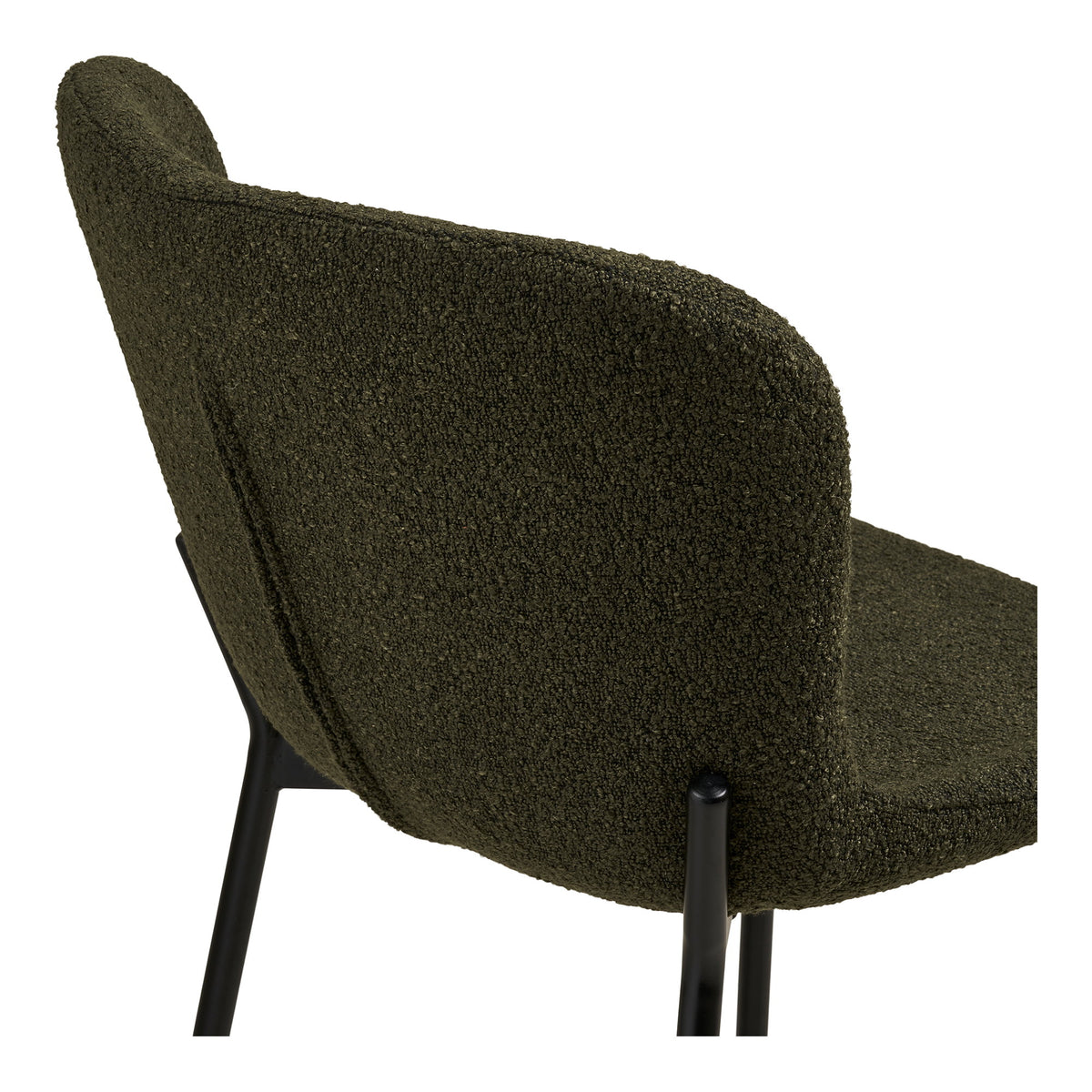 Scaun pentru blat de bucătărie, bouclé, verde, picioare negre, HN1241