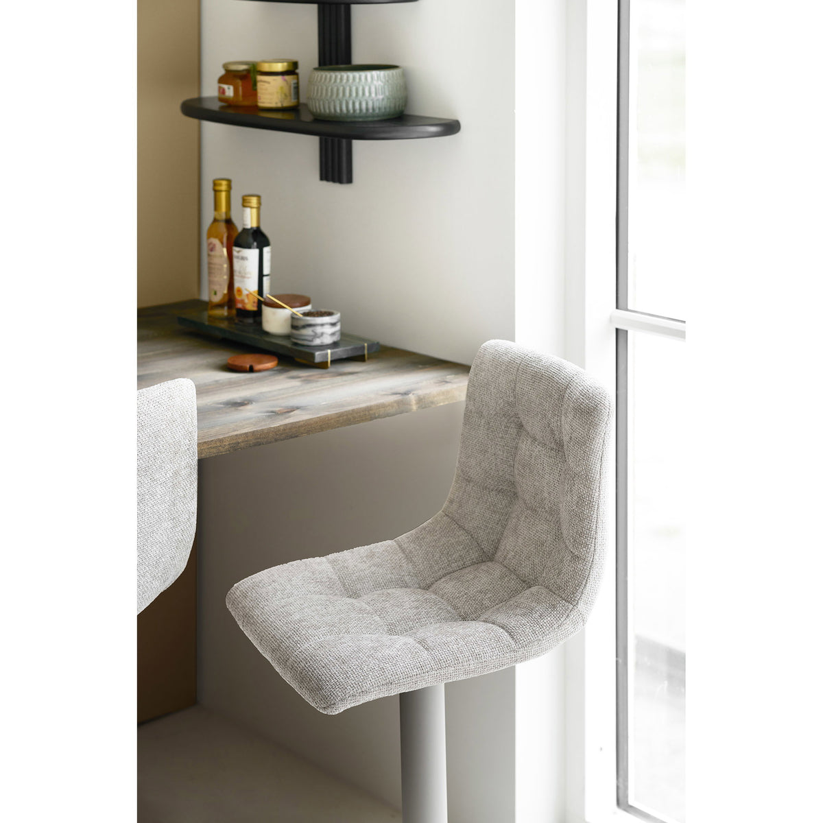 Scaun de bar, gri, picioare gri, HN1272