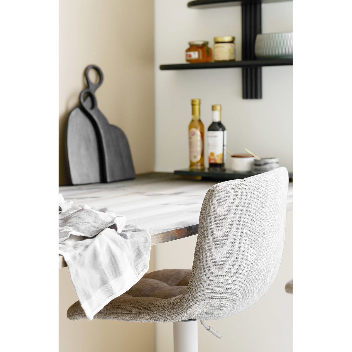 Scaun de bar, gri, picioare gri, HN1272