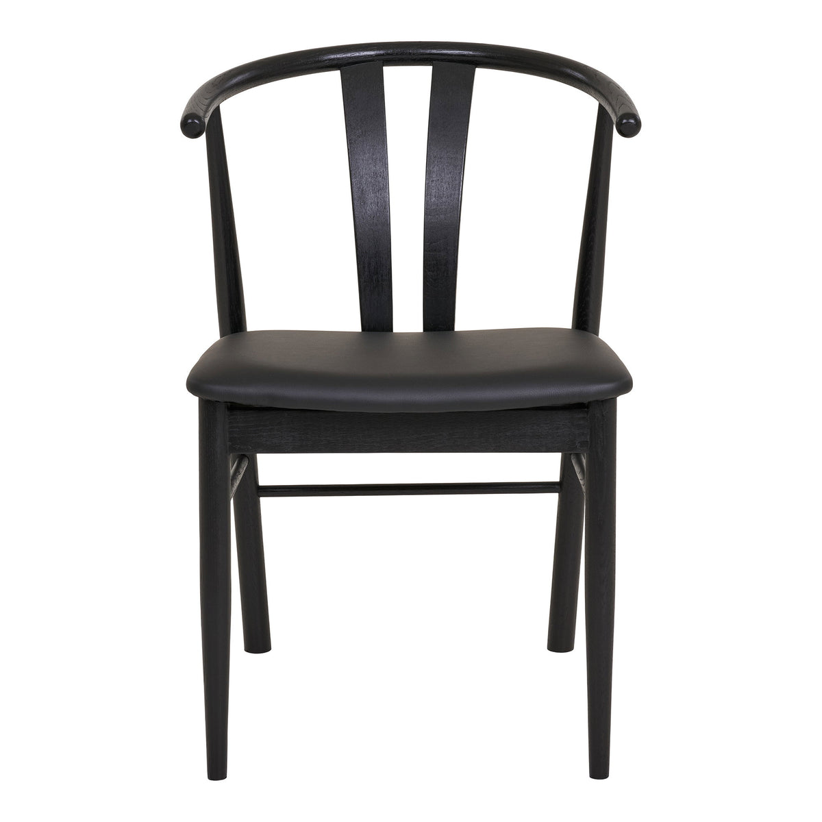 Scaun de dining, stejar/piele sintetică PU, negru, HN1219