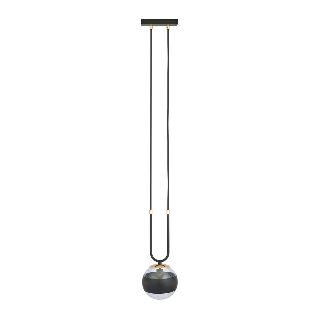 Lampa suspendata neagra cu accente aurii Glam