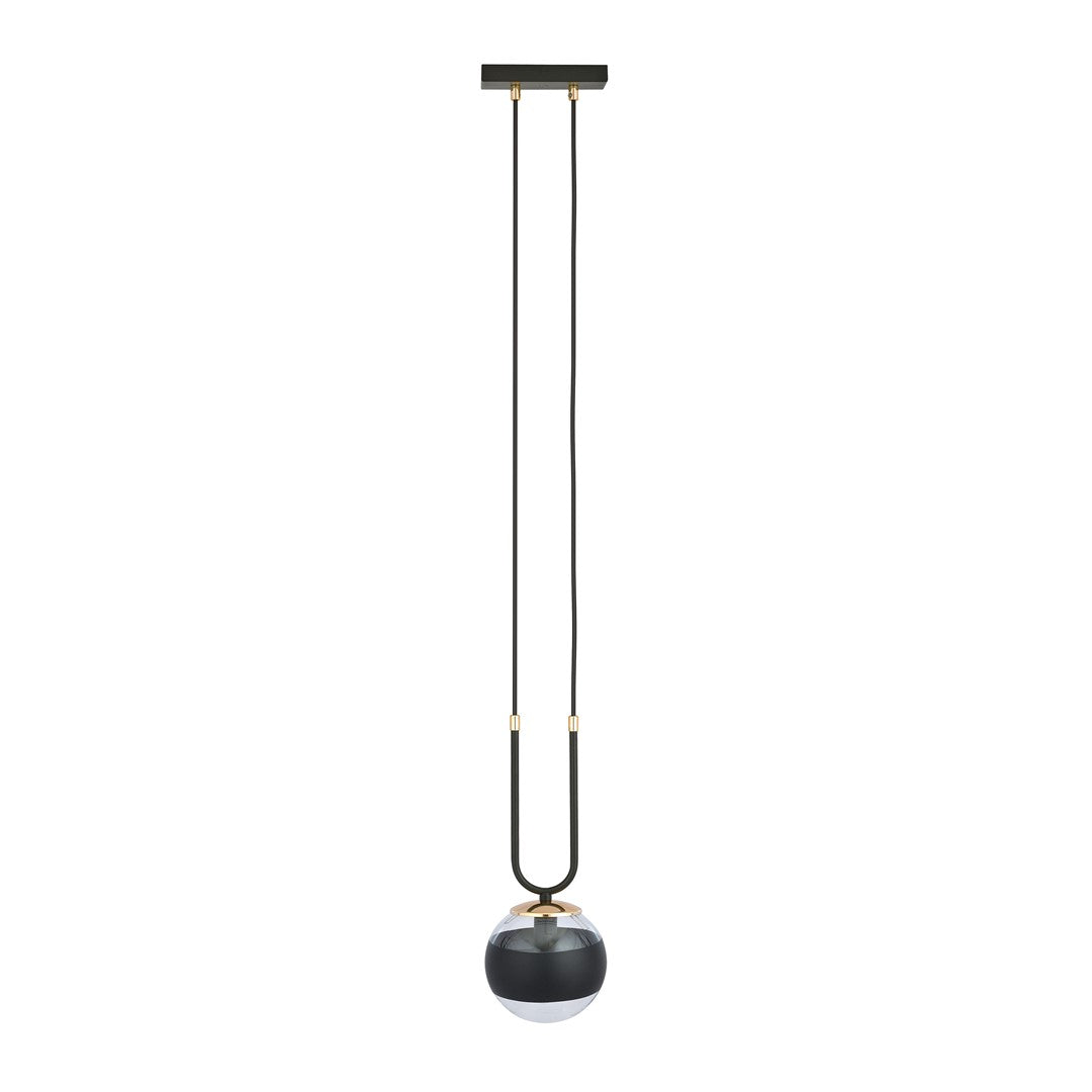 Lampa suspendata neagra cu accente aurii Glam