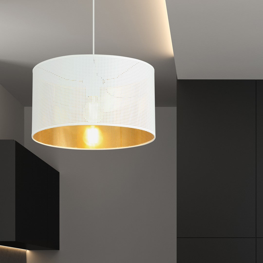 Lampa suspendata cu abrajur alb Aston