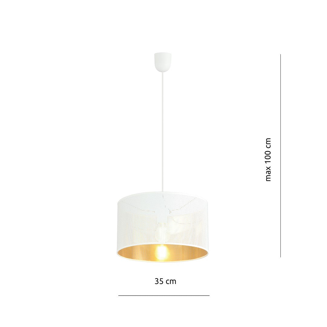 Lampa suspendata cu abrajur alb Aston