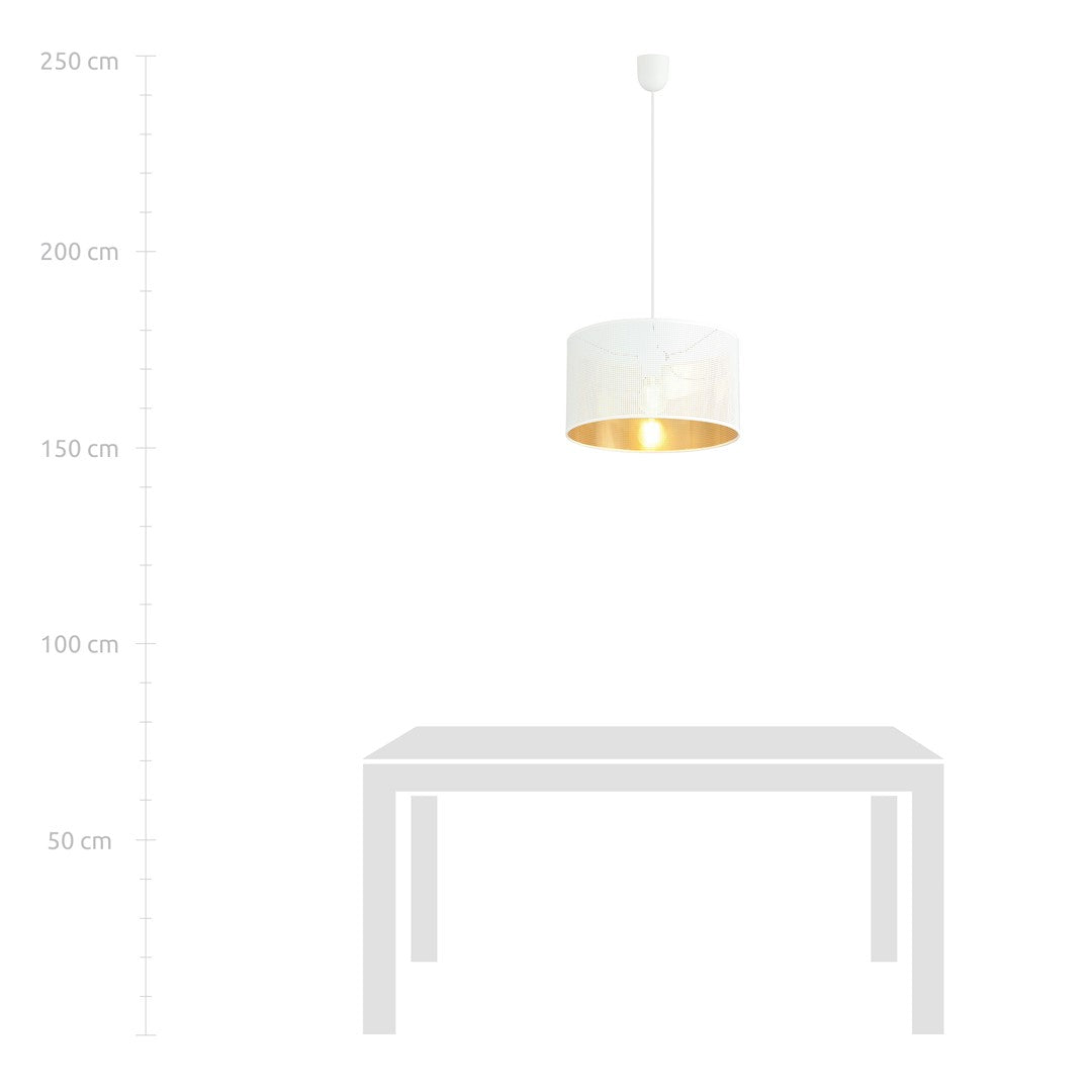 Lampa suspendata cu abrajur alb Aston