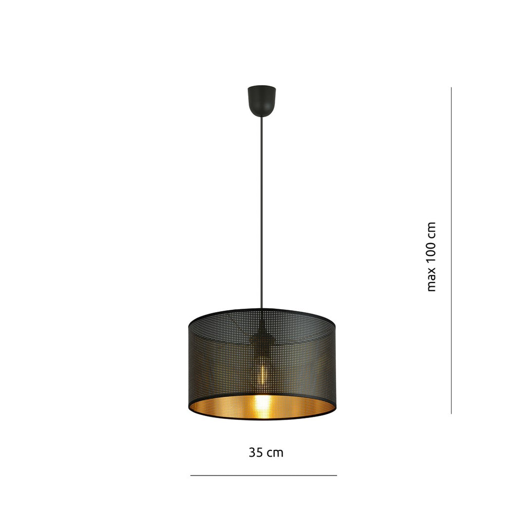 Lampa suspendata cu abrajur negru Aston