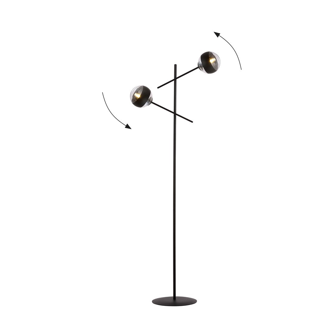 Lampadar negru stripe 2 lumini Linear