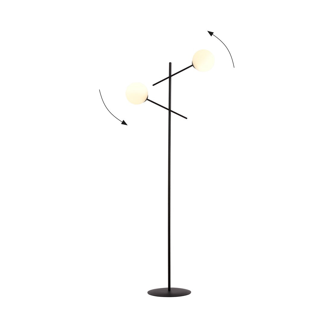 Lampadar negru opal 2 lumini Linear