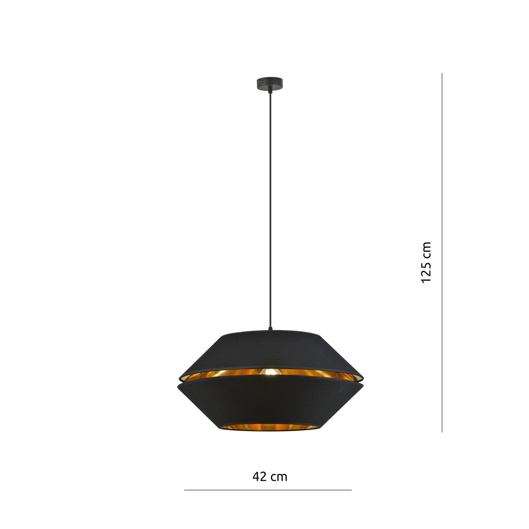 Lampa suspendata neagra cu accente aurii Piano