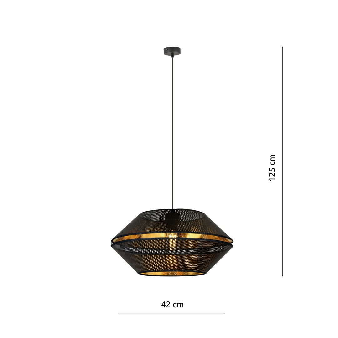 Lampa suspendata neagra cu accente aurii Malia