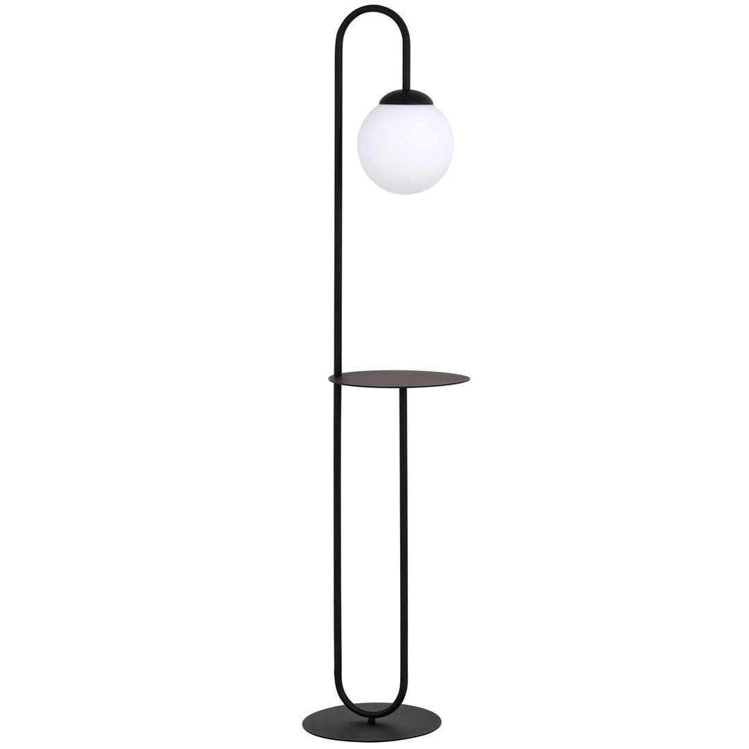 Lampadar negru opal cu masuta suport Bari