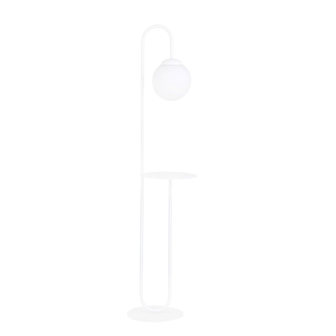 Lampadar alb opal cu masuta suport Bari