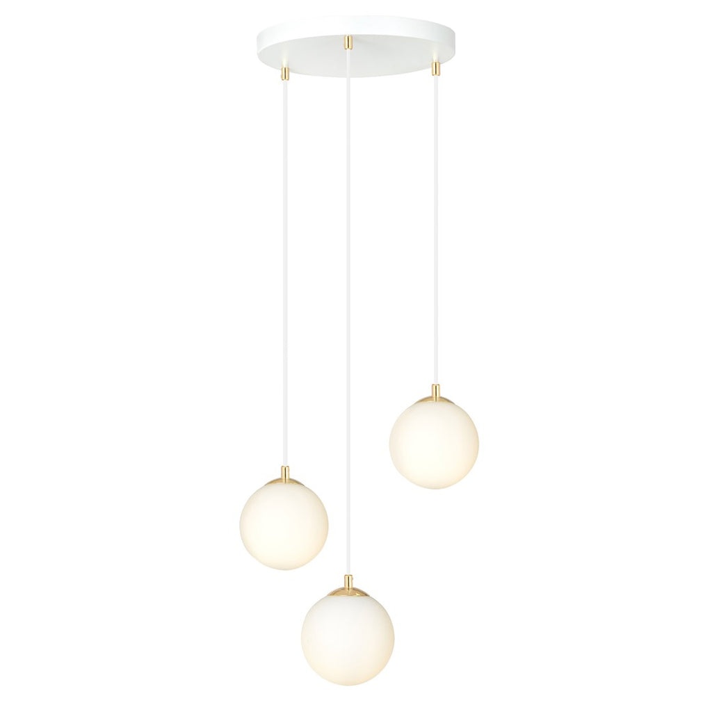 Lampa suspendata minimalista alba 3 lumini opal Royal