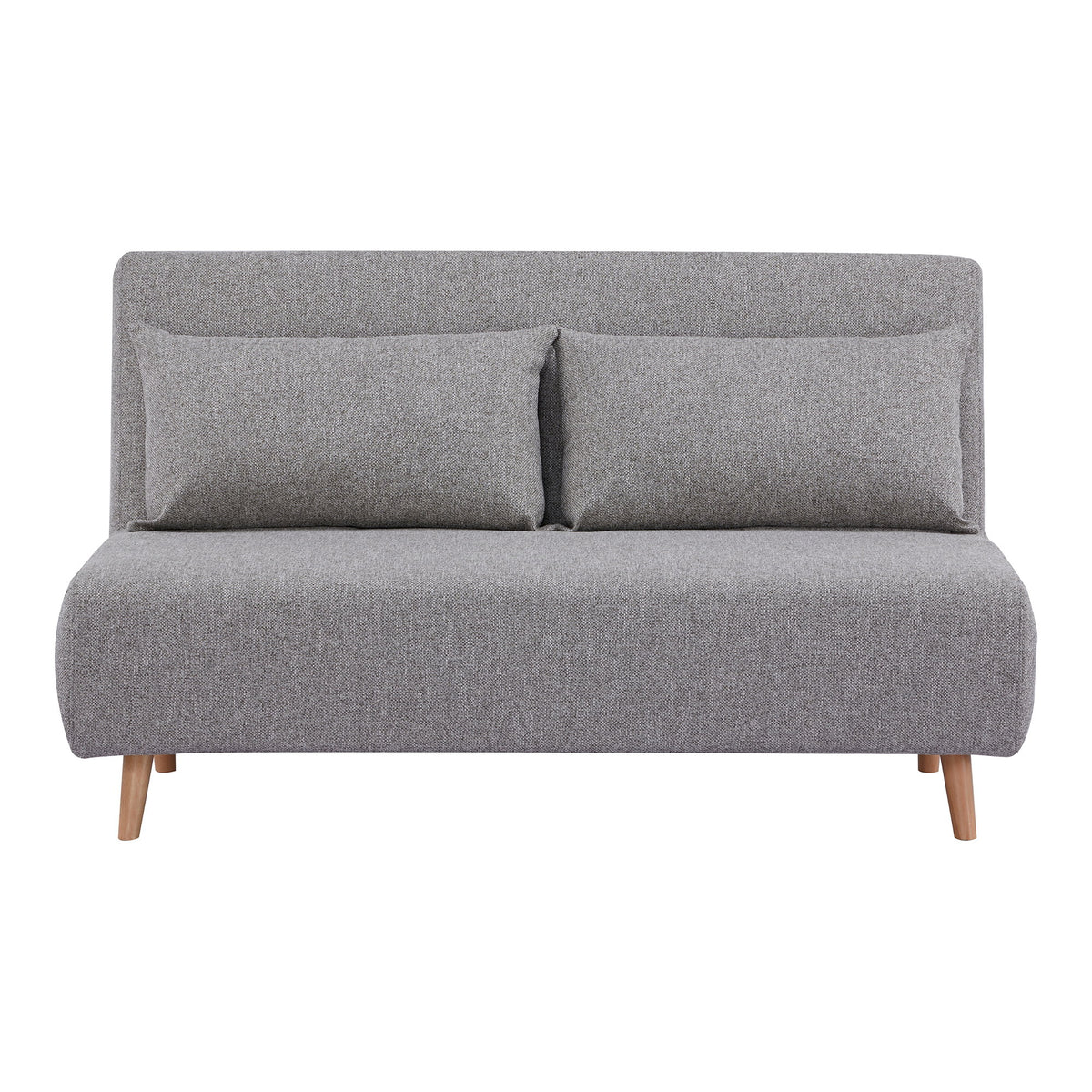 Canapea extensibilă cu 2 locuri, gri, picioare natur, HN1070