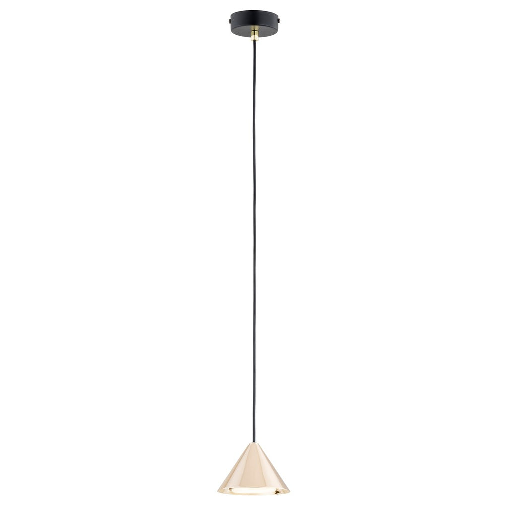 Lampa suspendata metalica conica aurie Elit