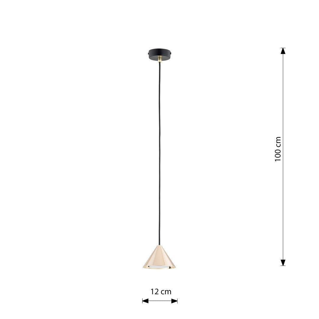 Lampa suspendata metalica conica aurie Elit