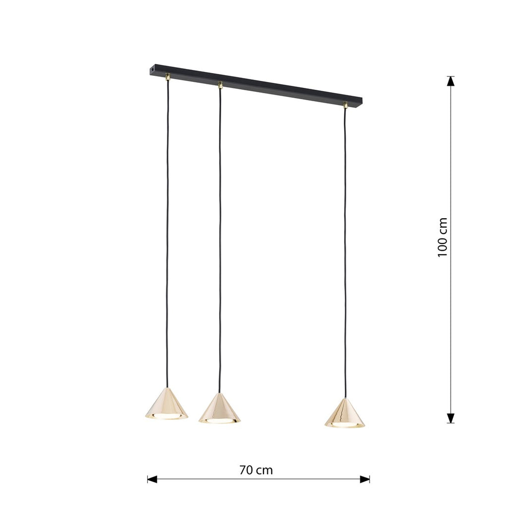 Lampa suspendata aurie 3 lumini Elit