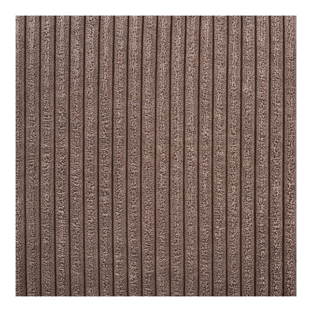 Canapea în formă de U, cu capăt deschis, orientare spre stânga, catifea reiată, maro, cu patru perne și picioare din lemn negru, HN1423