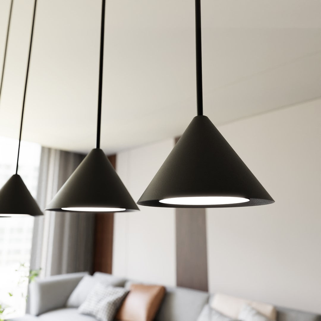 Lampa suspendata metalica conica neagra Elit