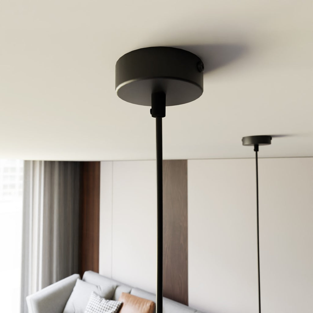 Lampa suspendata metalica conica neagra Elit