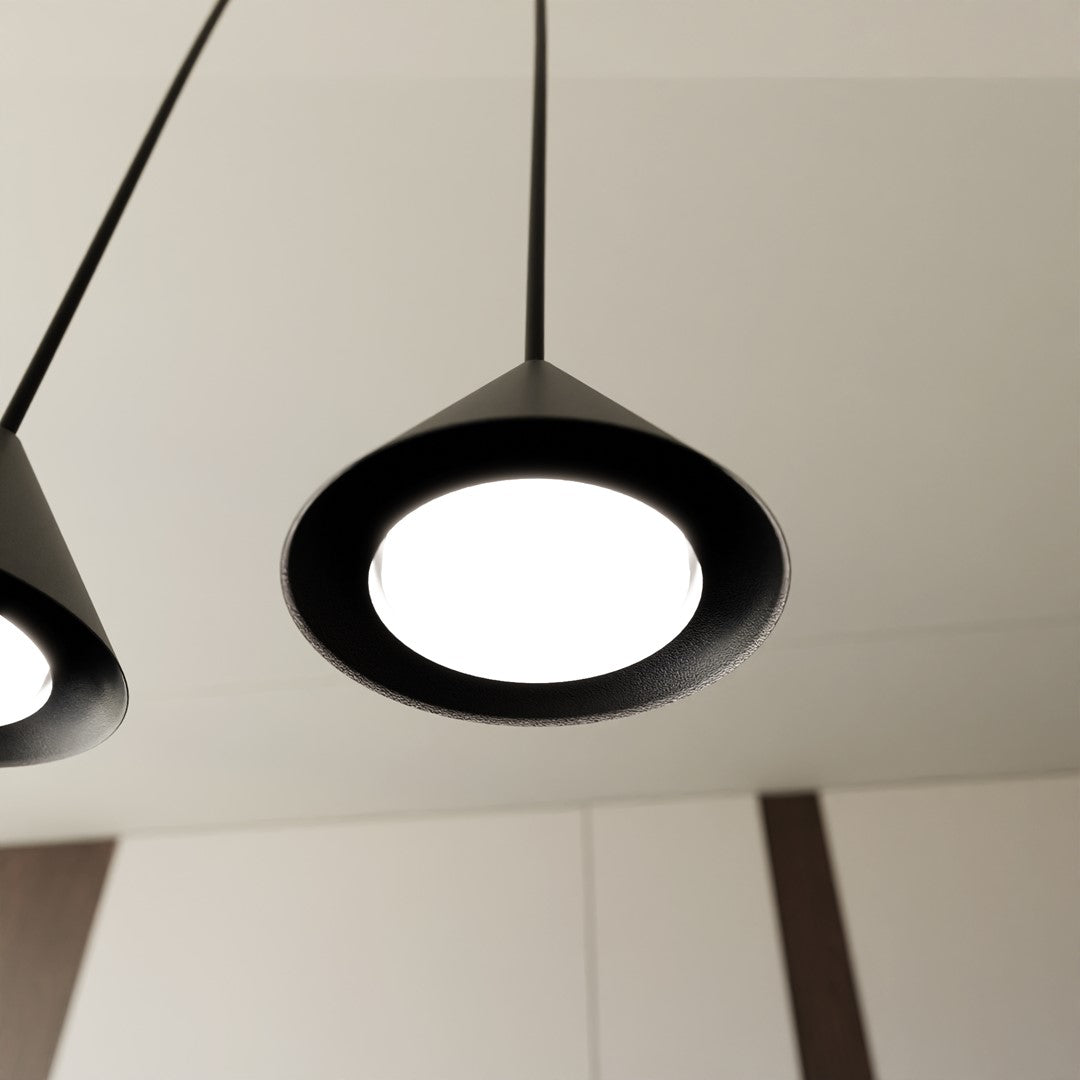 Lampa suspendata metalica conica neagra Elit