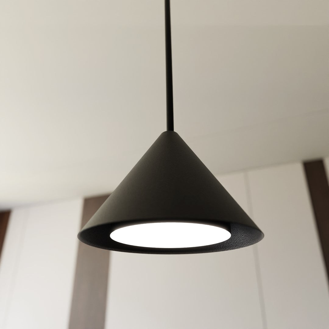 Lampa suspendata metalica conica neagra Elit