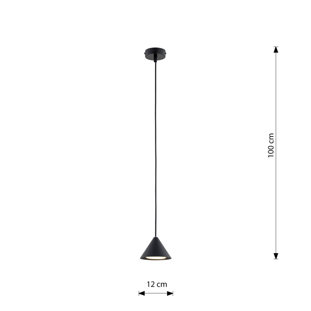 Lampa suspendata metalica conica neagra Elit