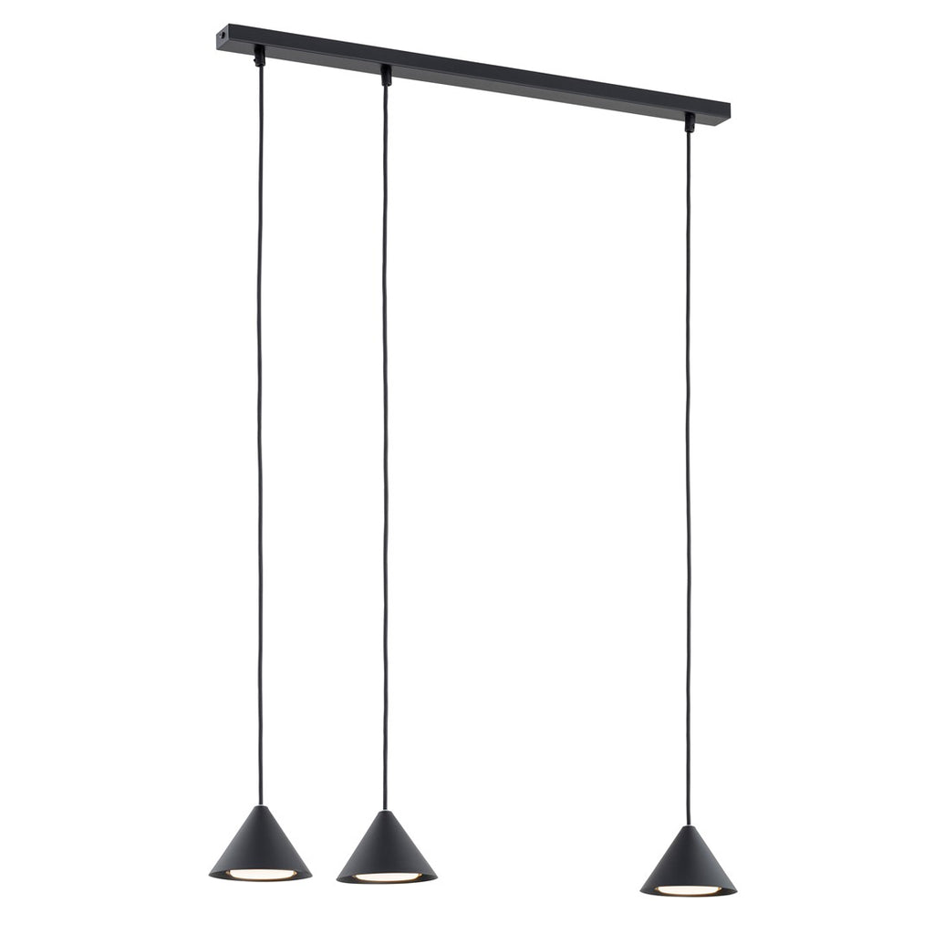 Lampa suspendata neagra 3 lumini Elit