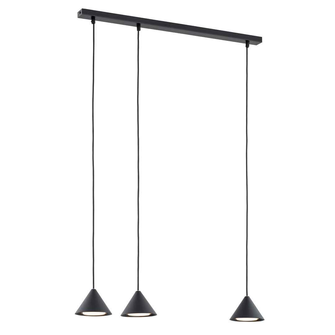 Lampa suspendata neagra 3 lumini Elit
