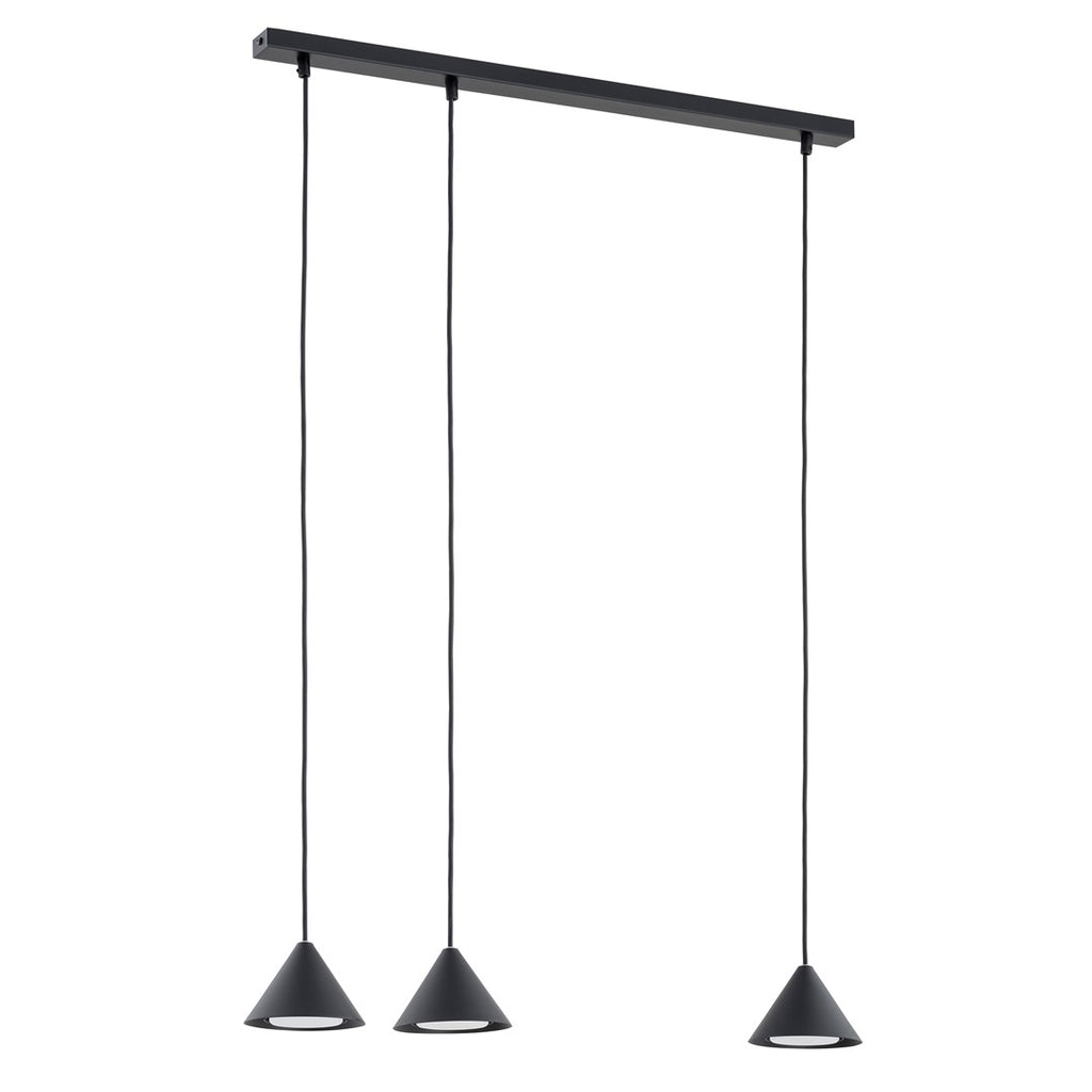 Lampa suspendata neagra 3 lumini Elit