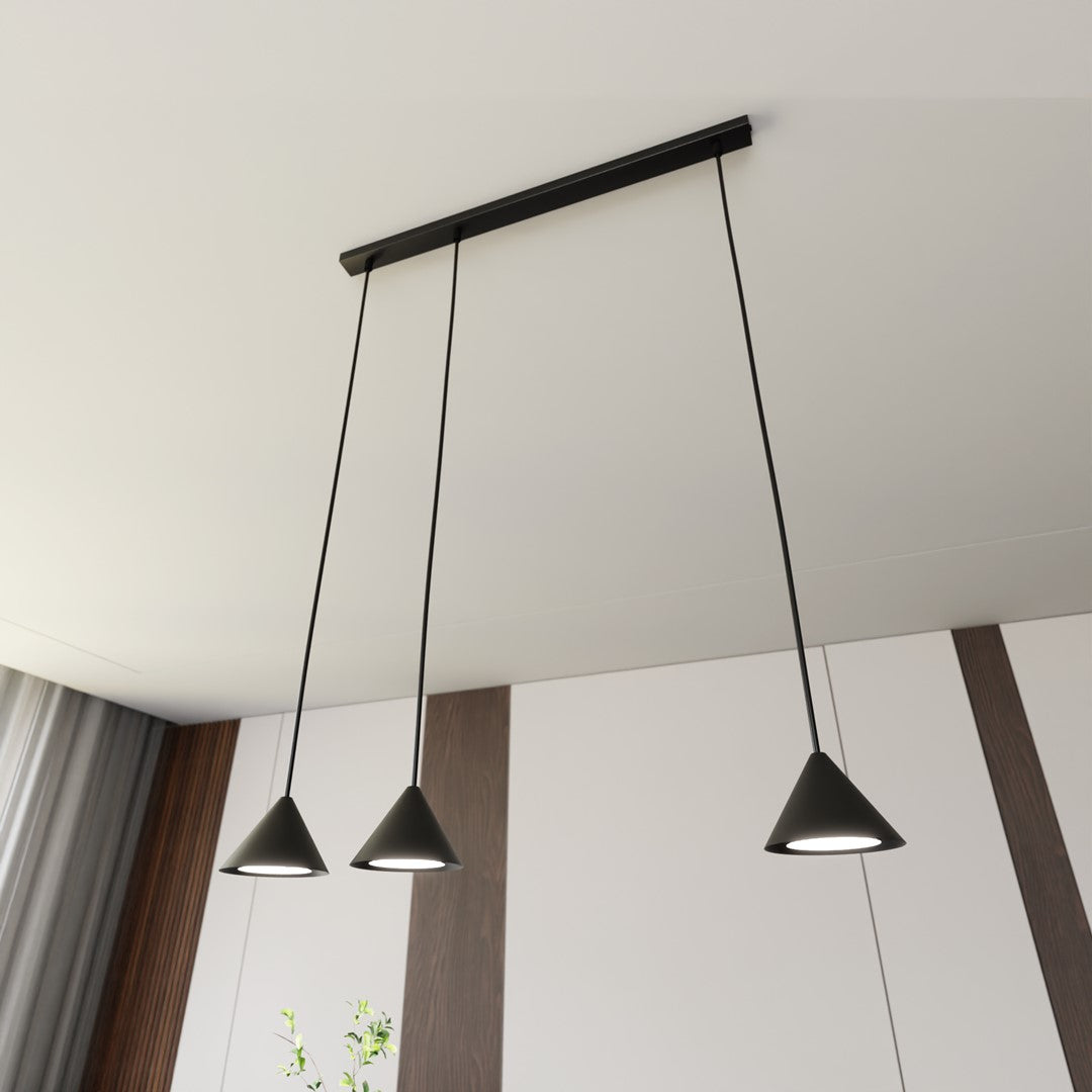 Lampa suspendata neagra 3 lumini Elit