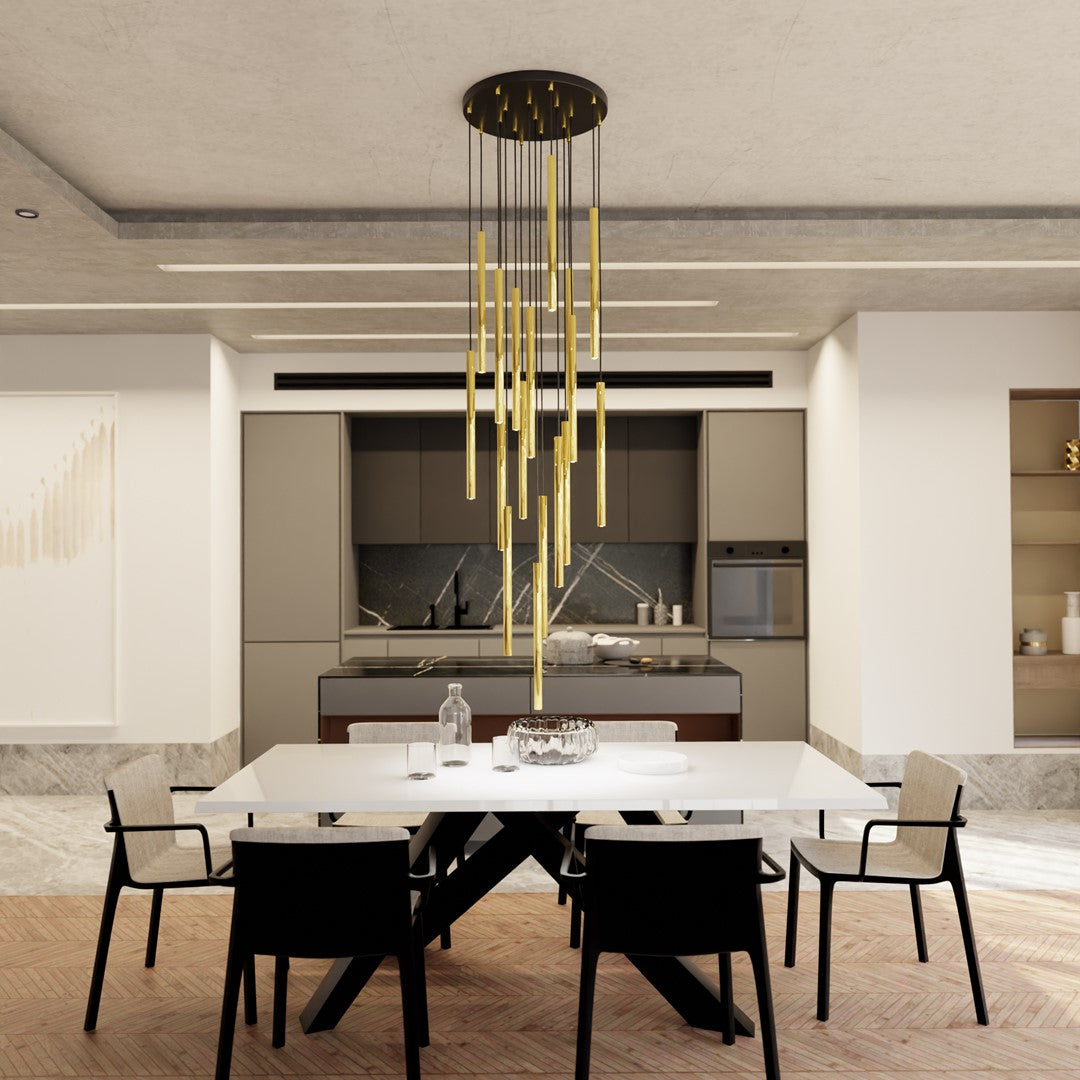 Candelabru cu accente aurii 17 lumini Selter