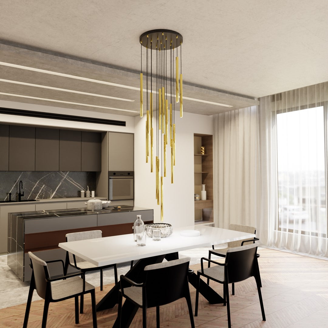 Candelabru cu accente aurii 17 lumini Selter