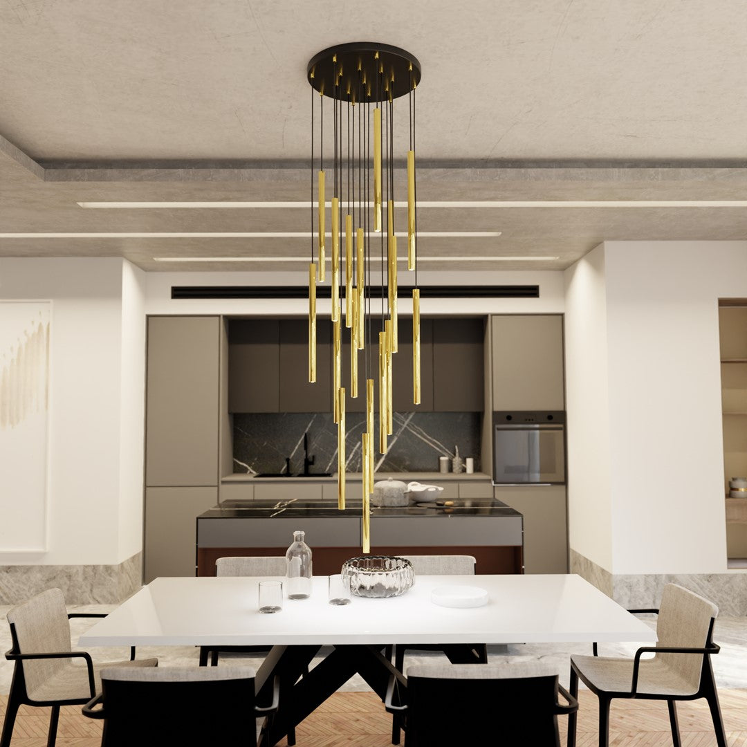 Candelabru cu accente aurii 17 lumini Selter