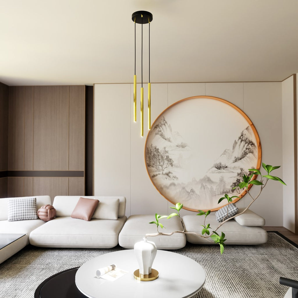 Lampa suspendata aurie 3 lumini Selter